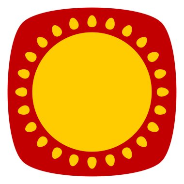 Güneş, yaz klipsli sanat simgesi, sembol