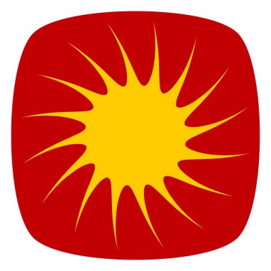 Güneş, yaz klipsli sanat simgesi, sembol