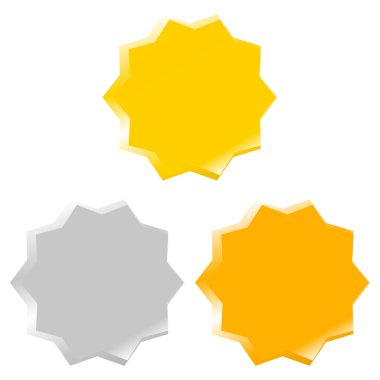 Basit altın, gümüş, bronz madalya, bayrak, düğme serisi