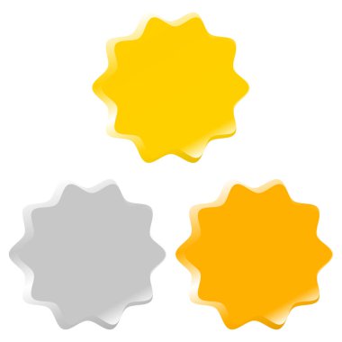 Basit altın, gümüş, bronz madalya, bayrak, düğme serisi