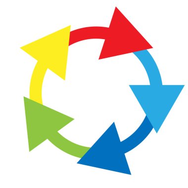 Eğri dairesel, yay ok, işaretçi şekilli element vektör illüstrasyonu