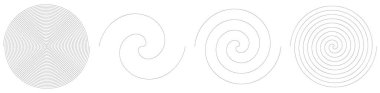 Spiral, girdap, kıvrımlı şekil element vektör illüstrasyonu Stok vektör illüstrasyonu, klip- sanat grafikleri