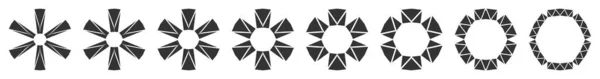 Motivo Semplice Elemento Forma Mandala Icona Circolare Cerchio Rotondo Set — Vettoriale Stock