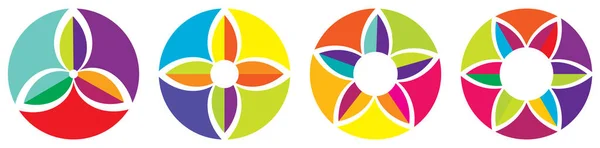 Simple Motif Mandala Shape Element Circular Circle Icon Symbol Set — Archivo Imágenes Vectoriales