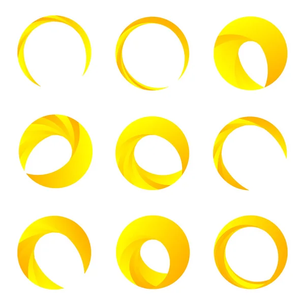 Segmented Spiral Swirl Shiny Glossy Circle Circular Shape Element Vector — Vector de stock