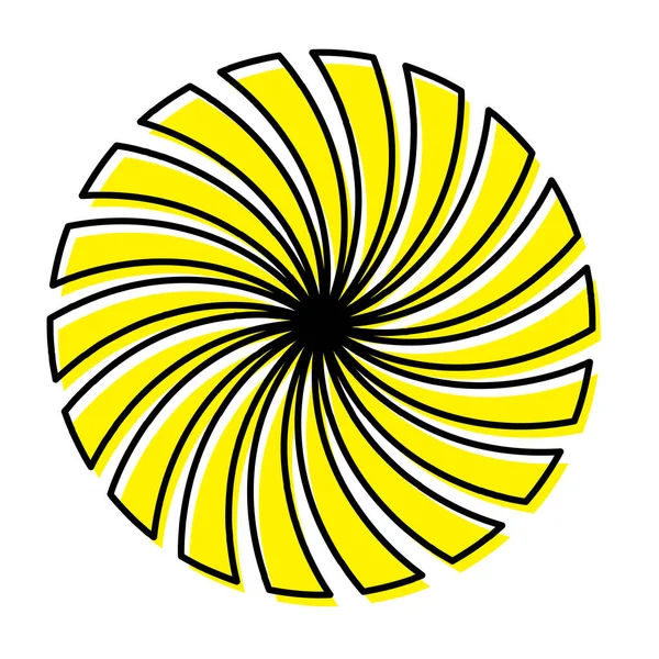 Rayons Radiaux Faisceaux Spirale Tourbillon Tourbillon Élément Forme Tourbillonnante — Image vectorielle