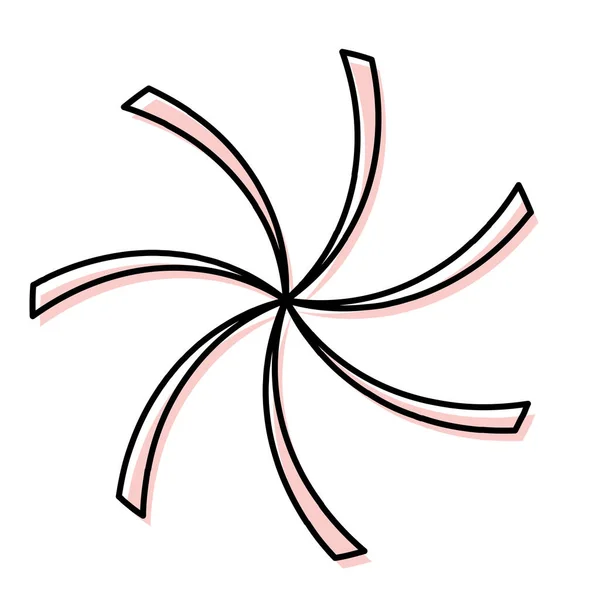 Radial Rays Beams Spiral Swirl Twirl Swirl Shape Element — Stock vektor