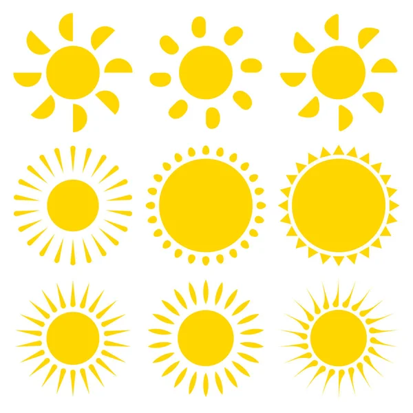 Sol Ícone Verão Clip Art Símbolo — Vetor de Stock