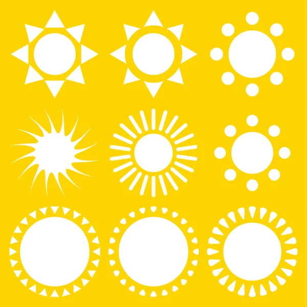 Sol Icono Clip Verano Símbolo — Vector de stock