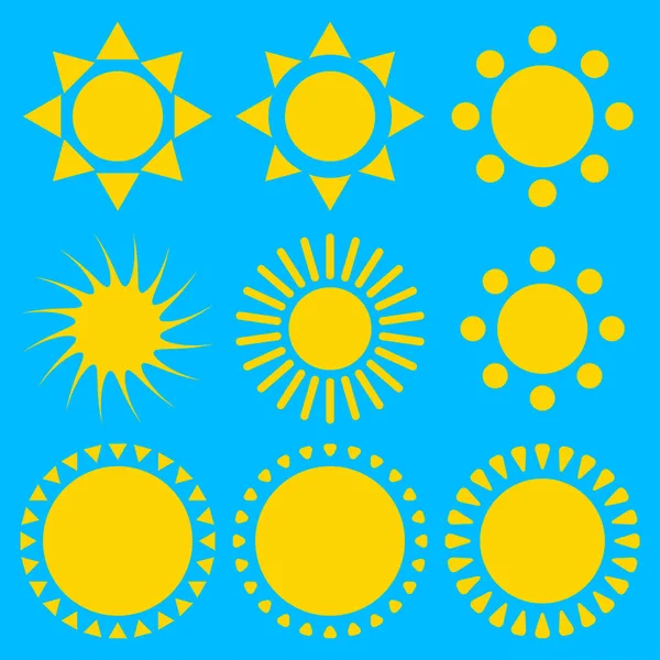 Sol Ícone Verão Clip Art Símbolo —  Vetores de Stock