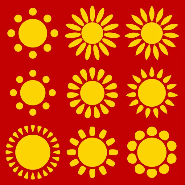 Matahari Ikon Clip Art Musim Panas Simbol - Stok Vektor