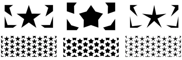 Три Плавно Повторяющихся Образца Звезды Задний План Векторная Иллюстрация Клип — стоковый вектор