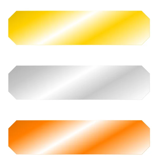 Simple Gold Silver Bronze Medal Banner Button Series — Vector de stock