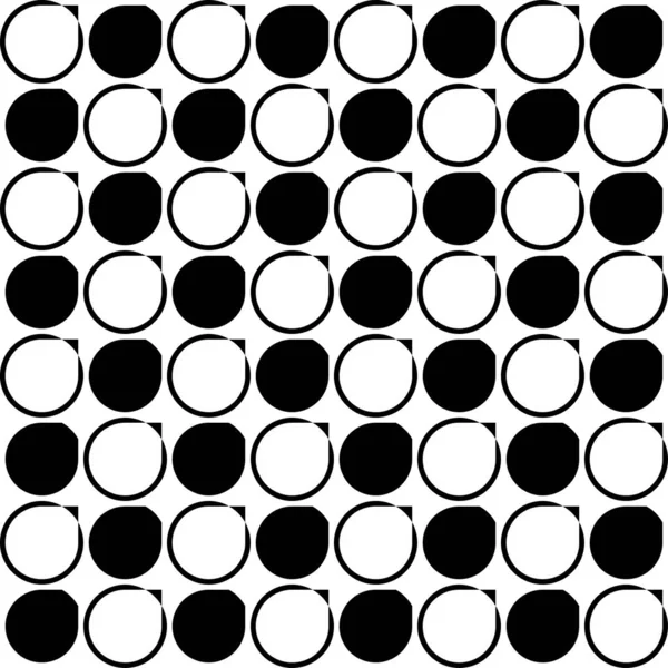 Εναλλασσόμενο Στοιχείο Μοτίβων Μαύρων Και Λευκών Κύκλων — Διανυσματικό Αρχείο