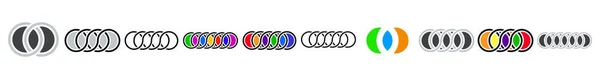 Interlace Interlocking Circles Rings Element Stock Vector Illustration Clip Art — Stock Vector