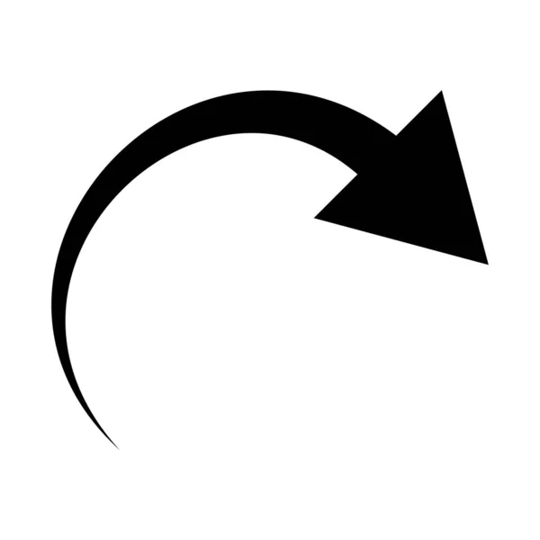 Curved Circular Arc Arrow Pointer Shape Element Vector Illustration — ストックベクタ