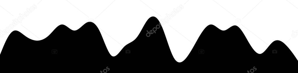 Hilly, bumpy mountain shape, background vector. Stock vector illustration, clip-art graphics