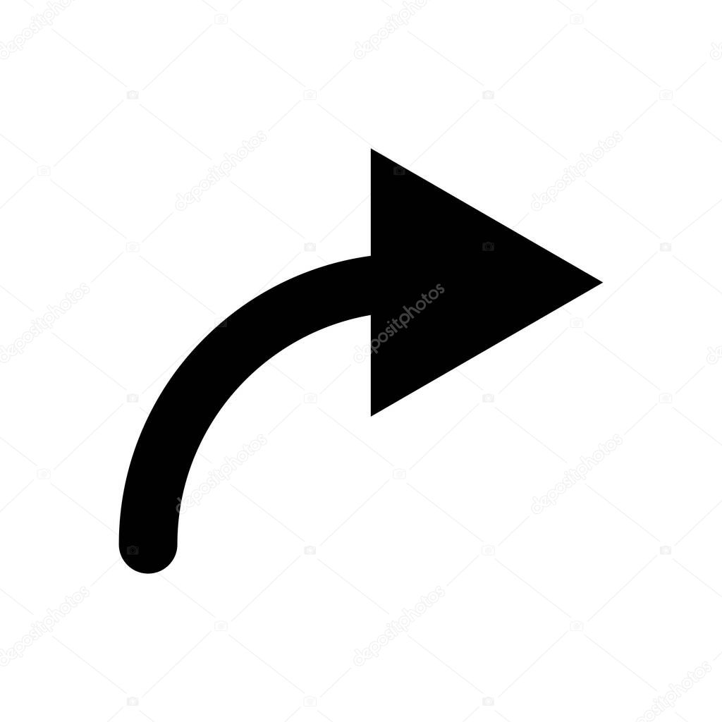 Curved Circular Arc Arrow Pointer Shape Element Vector Illustration ...