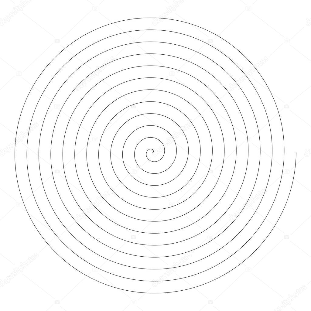 Spiral, swirl, twirl shape element vector illustration