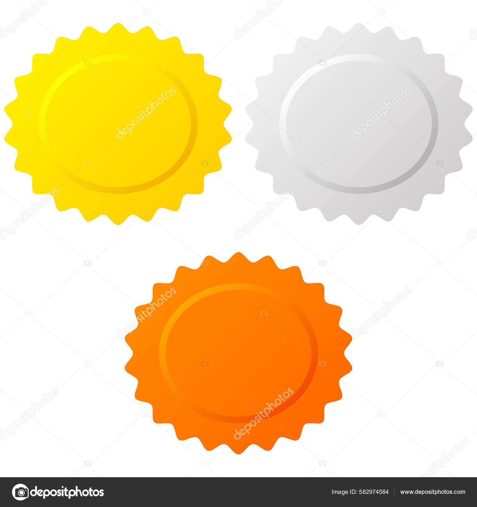 Золото Серебро Бронза Драгоценные Металлы Награда Печать Кнопку.