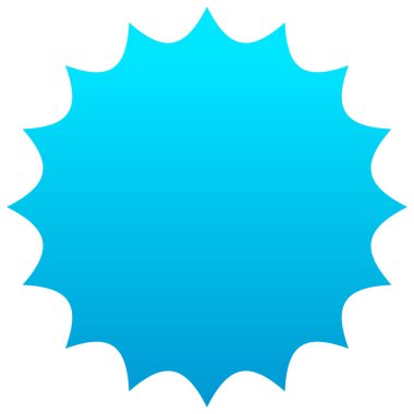 Fiyat etiketi, etiket. Düğme, rozet, iğne şekli. Yıldız patlaması, güneş patlaması vektör çizimi