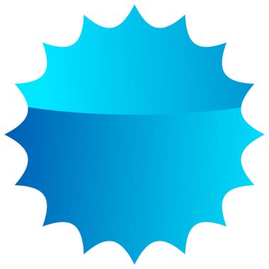 Fiyat etiketi, etiket. Düğme, rozet, iğne şekli. Yıldız patlaması, güneş patlaması vektör çizimi