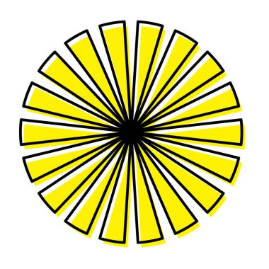 Radyal ışınlar, ışınlar. Satır şekil ögesi birleştiriliyor