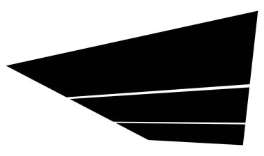 Cesur, kalın üç boyutlu çizgiler, perspektifte çizgiler. Soyut geometrik vektör ögesi