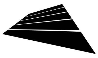 Cesur, kalın üç boyutlu çizgiler, perspektifte çizgiler. Soyut geometrik vektör ögesi