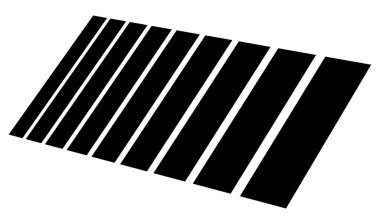 Cesur, kalın üç boyutlu çizgiler, perspektifte çizgiler. Soyut geometrik vektör ögesi