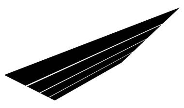 Cesur, kalın üç boyutlu çizgiler, perspektifte çizgiler. Soyut geometrik vektör ögesi