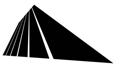 Cesur, kalın üç boyutlu çizgiler, perspektifte çizgiler. Soyut geometrik vektör ögesi