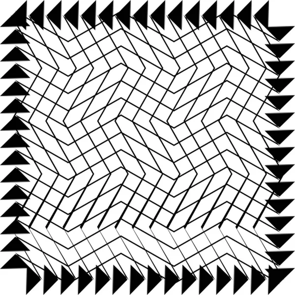 Ondulé Ondulé Zig Zag Lignes Croisées Grille Rayures Élément Maillé — Image vectorielle