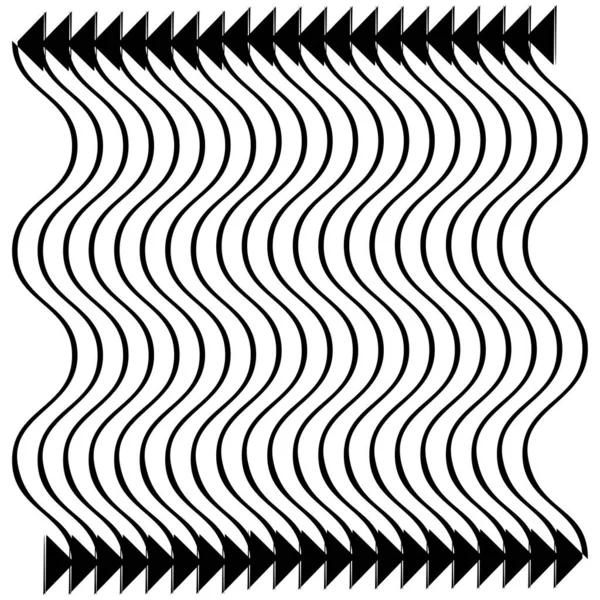 Ondulé Ondulé Zig Zag Lignes Croisées Grille Rayures Élément Maillé — Image vectorielle