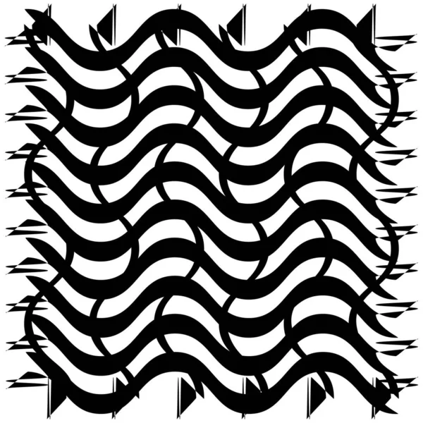 Wavy Waving Zig Zag Criss Cross Lines Stripes Grid Mesh — Stock vektor