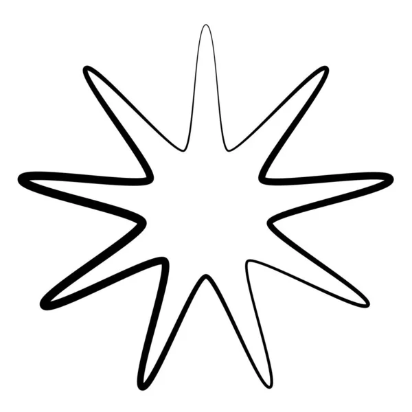 Radiální Vyzařující Prvek Tvaru Hvězdy — Stockový vektor