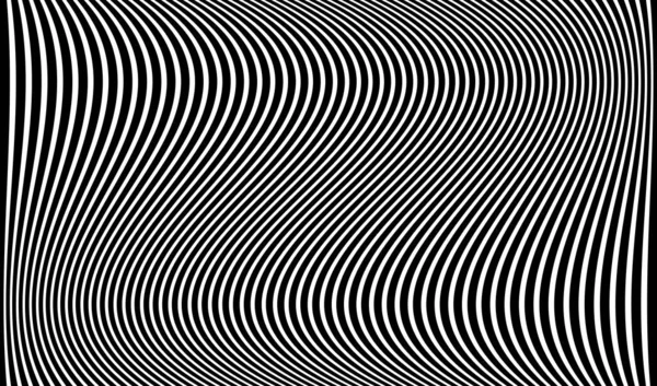 Wellenförmige Winkende Linien Welleneffekt Streifen Aktienvektor Illustration — Stockvektor