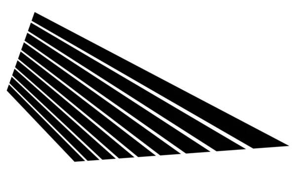 Смелые Толстые Трехмерные Линии Полосы Перспективе Абстрактный Геометрический Векторный Элемент — стоковый вектор