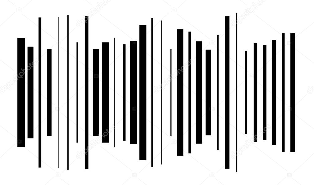 Random size, scattered lines, stripes. Horizontal rectangle strips, streaks