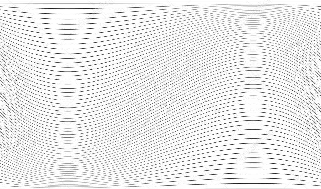Wavy, waving lines. Wave effect stripes stock vector illustration