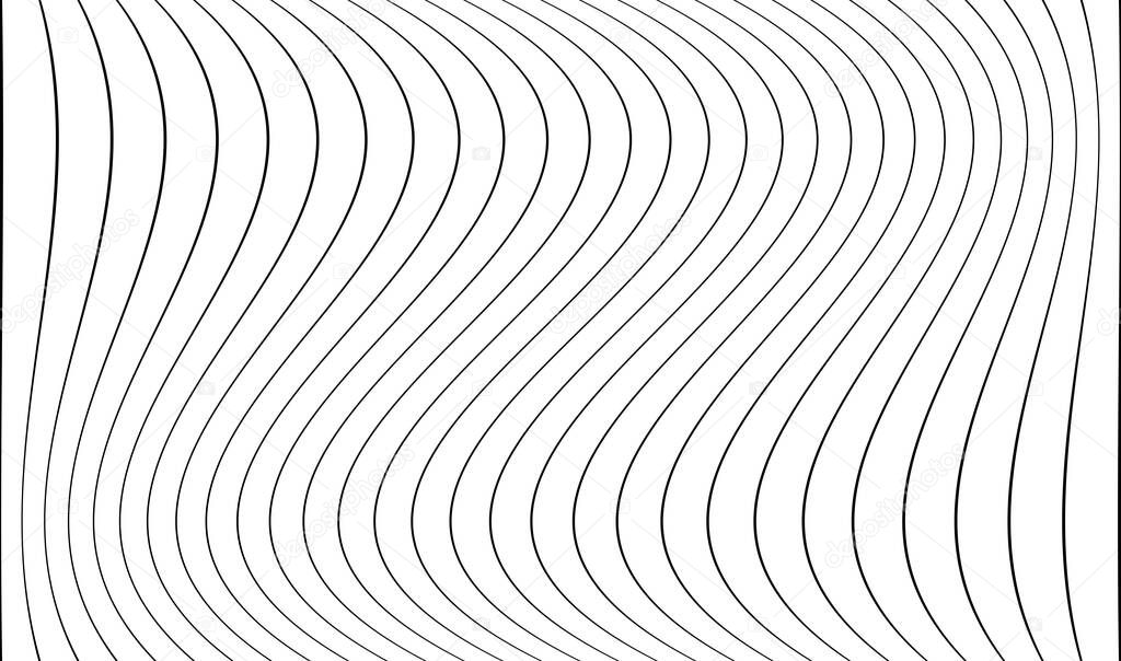 Wavy, waving lines. Wave effect stripes stock vector illustration