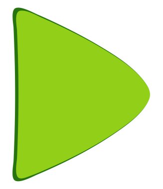 Çizgi film oynatma düğmeleri. Multimedya, filmler, sinema ve çevrimiçi yayın kavramları için uygun renkli yuvarlak üçgen şekiller. Başlat, simgeyi çalıştır