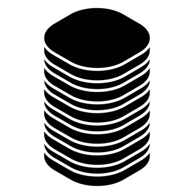 Kule HDD, silindir, raf simgesi. Ana bilgisayar, sunucu simgesi