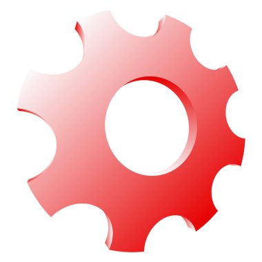 Vites, dişli tekerlek, dişli şekilli element, ikon vektör çizimi. Rackwheel, pinion sembolü.