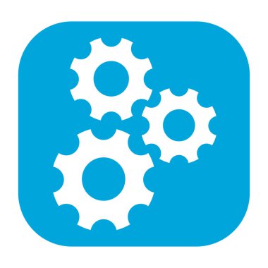 Vites, dişli tekerlek, dişli şekilli element, ikon vektör çizimi. Rackwheel, pinion sembolü.