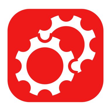 Vites, dişli tekerlek, dişli şekilli element, ikon vektör çizimi. Rackwheel, pinion sembolü.