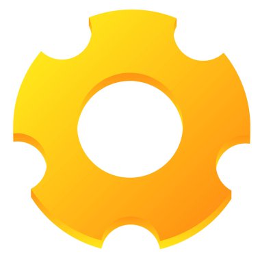 Vites, dişli tekerlek, dişli şekilli element, ikon vektör çizimi. Rackwheel, pinion sembolü.