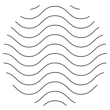 Dalgalı, dalgalı, zig-zag, çapraz çizgiler soyut retro geometrik tasarım elementi