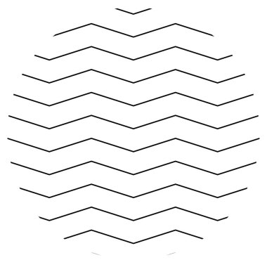 Dalgalı, dalgalı, zig-zag, çapraz çizgiler soyut retro geometrik tasarım elementi