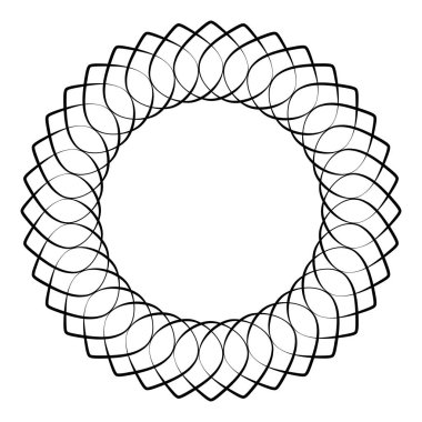 İnce çizgi, dairesel mandala, motif desen, ikon element. Geometrik çember